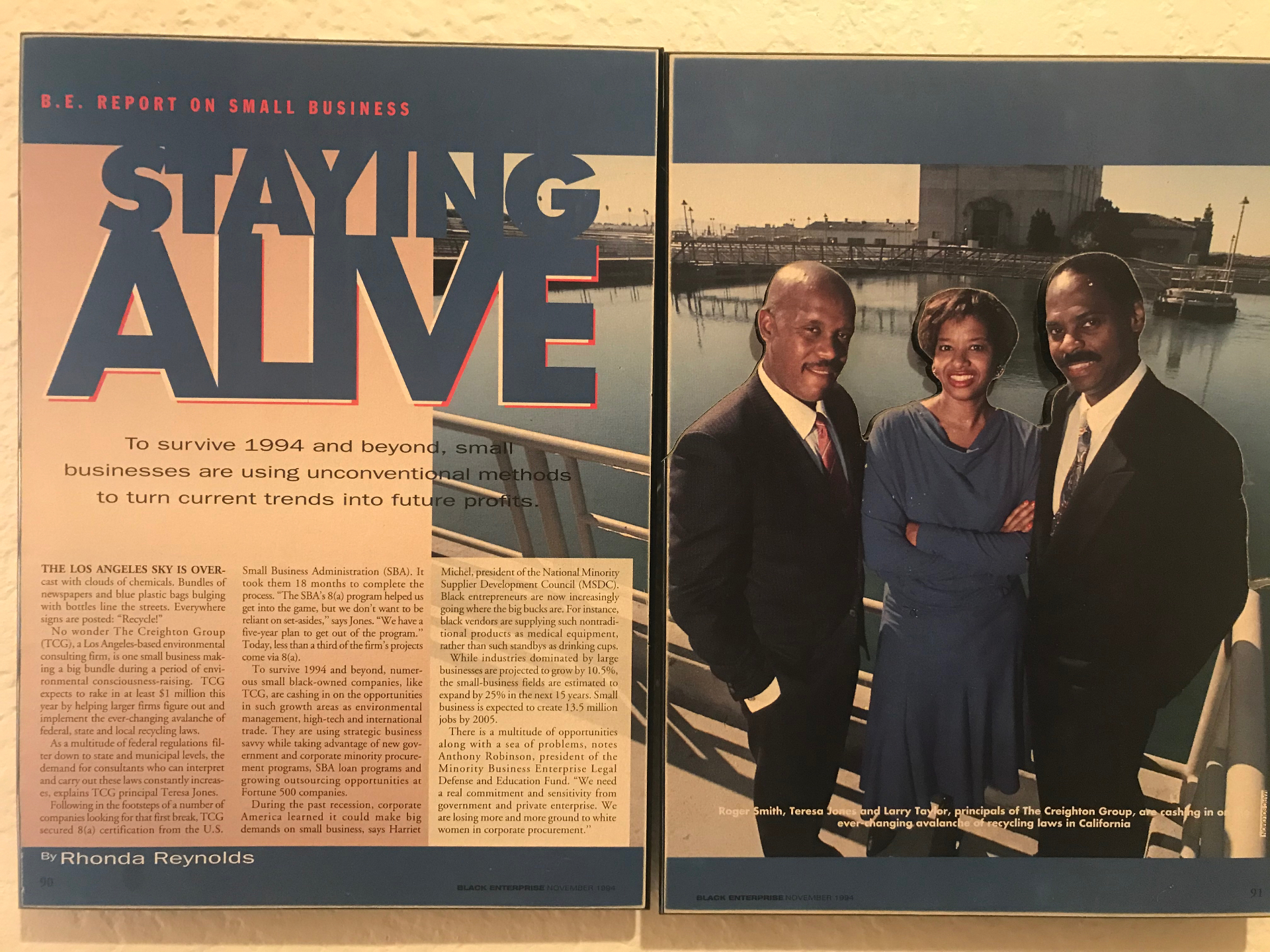 Black Enterprise magazine cover featuring The Creighton Group practice leaders
